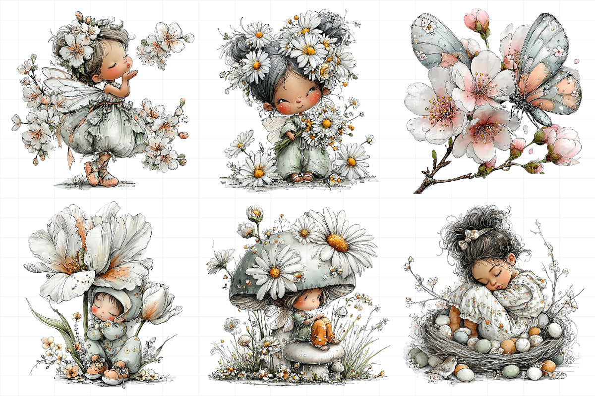 Whimsical Spring Fairy Clipart, an Illustration by Daily.Designs (Photo 6 of 7)