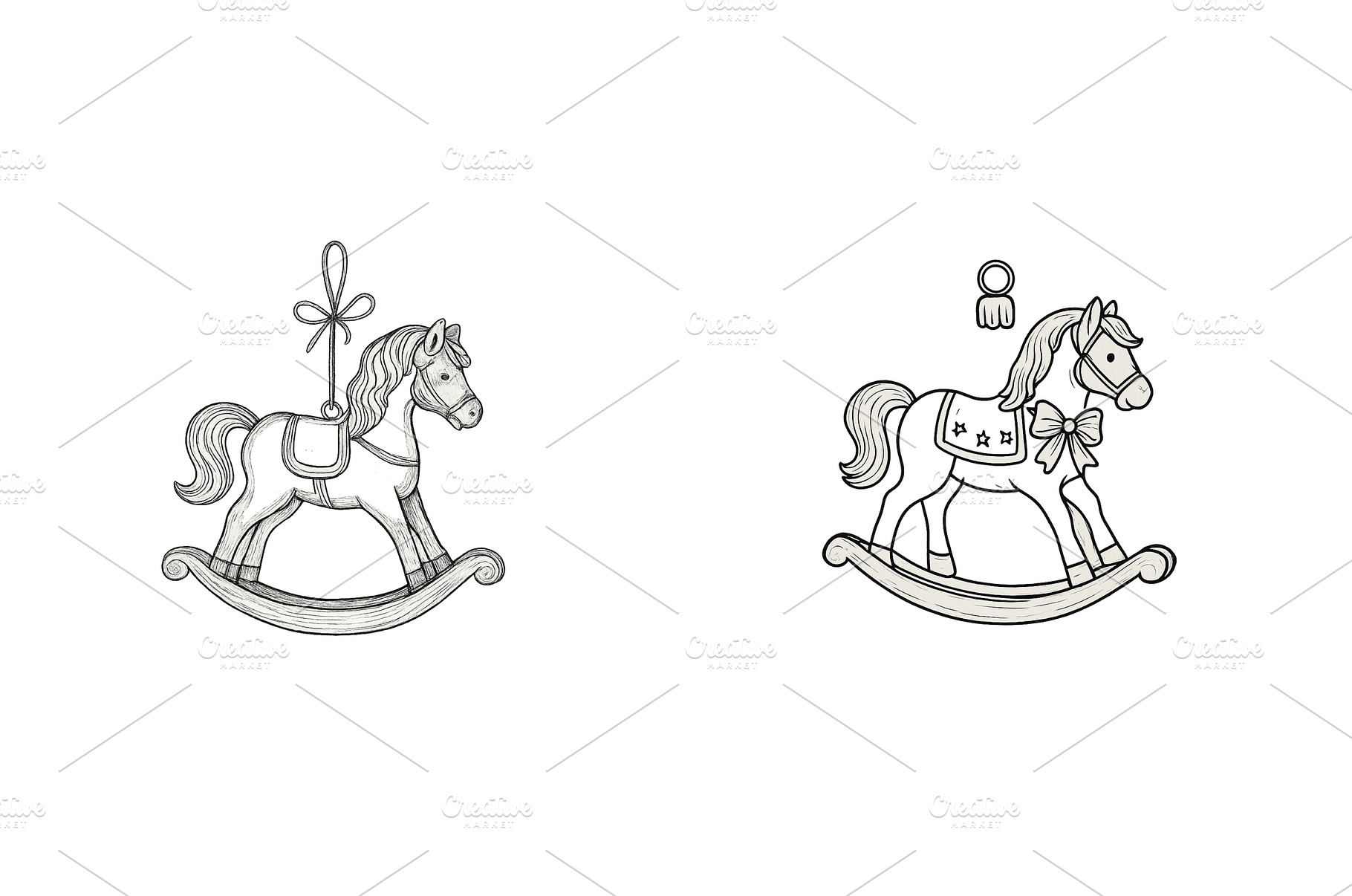Two rocking horses in playful design, an Arts & Entertainment Photo by ZinetroN