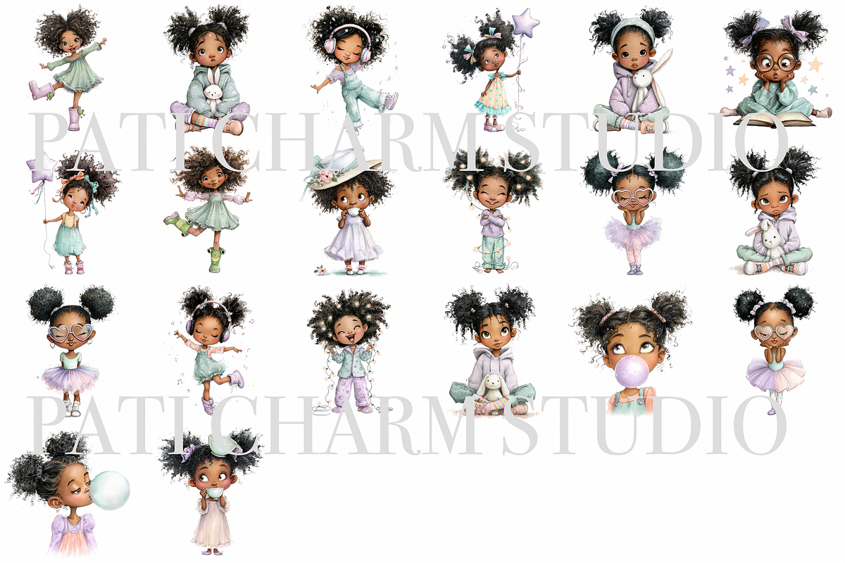 20 Quirky Black Girl PNGs, a Person Illustration by Pati Charm Studio (Photo 2 of 8)