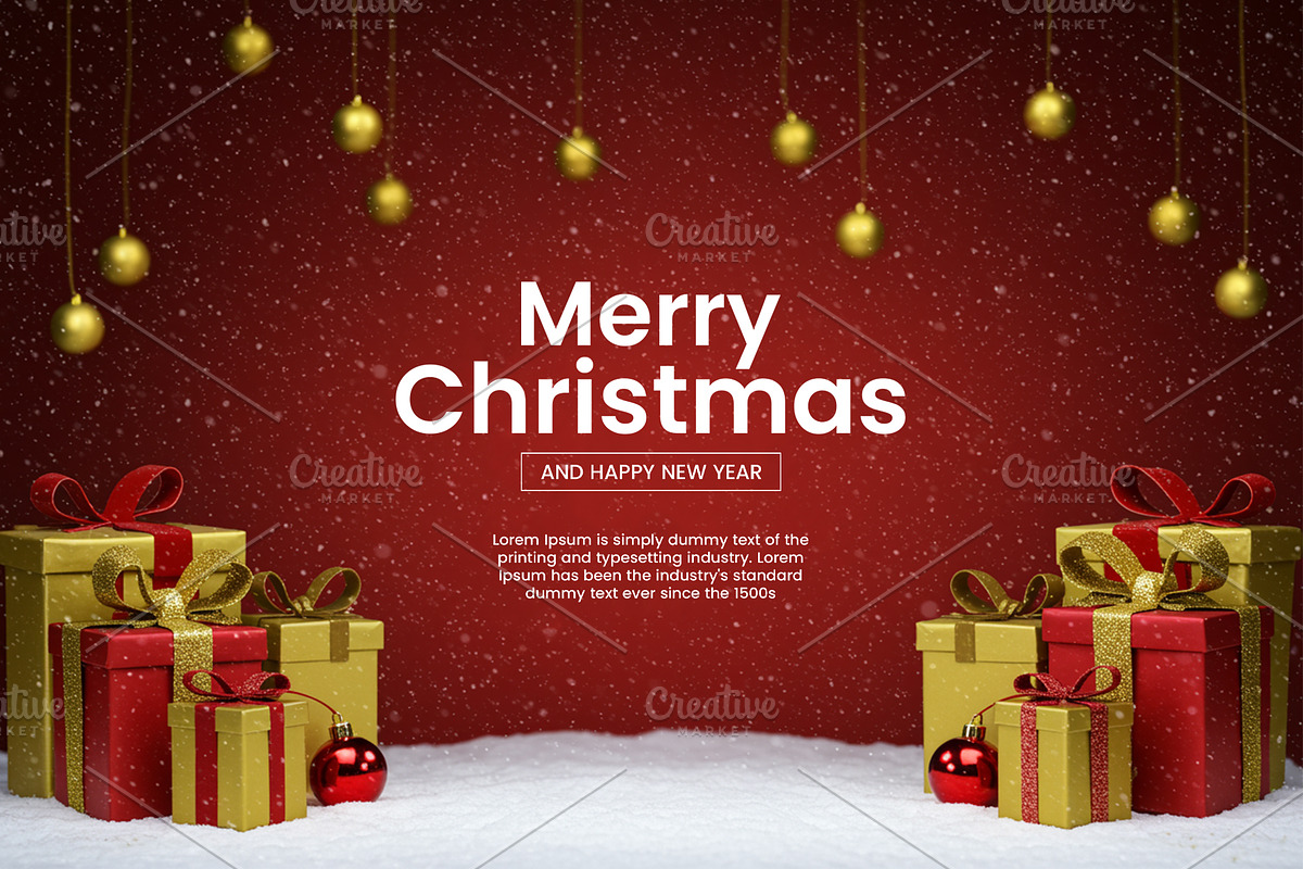 Merry Christmas & Happy New Year PSD, a Social Media Template by Qaseem Zaidi Graphics (Photo 1 of 2)