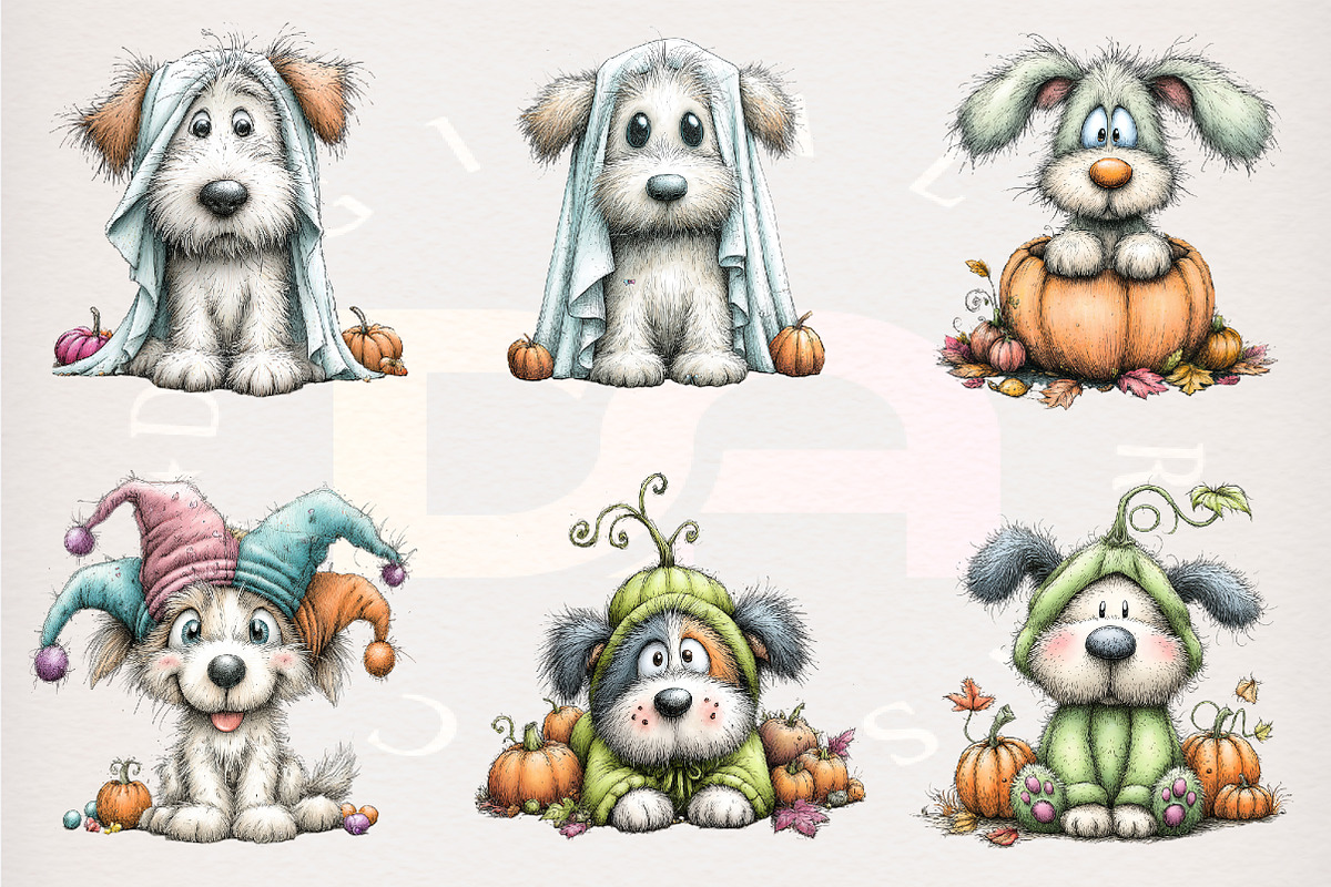 Whimsical Halloween Dog Clipart, a Transportation Illustration by Digital Artistic99 (Photo 2 of 7)