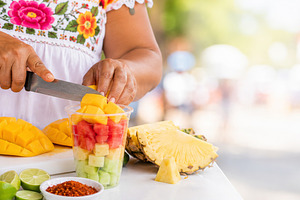 Latin American street food preparati, a Photo by Dvoevnore photos