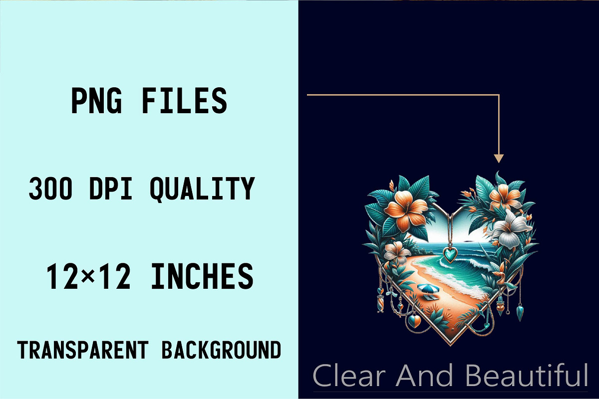 Beach Heart  Clipart Bundle, an Illustration by SVGArt (Photo 6 of 8)