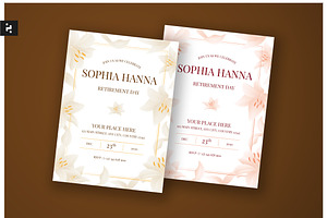 White Floral Retirement Invitation, a Card Template by Neermana