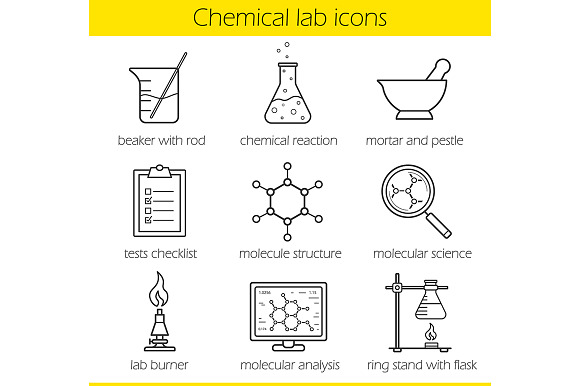 Chemical Laboratory Icons. Vector