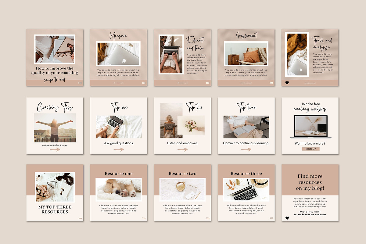 Coaching IG Carousel Posts Canva, a Social Media Template by DeeBeeDesign (Photo 5 of 10)