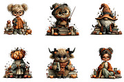 Halloween Teacher Clipart Bundle, a Seasonal Illustration by CreationArt (Thumbnail 3 of 7)