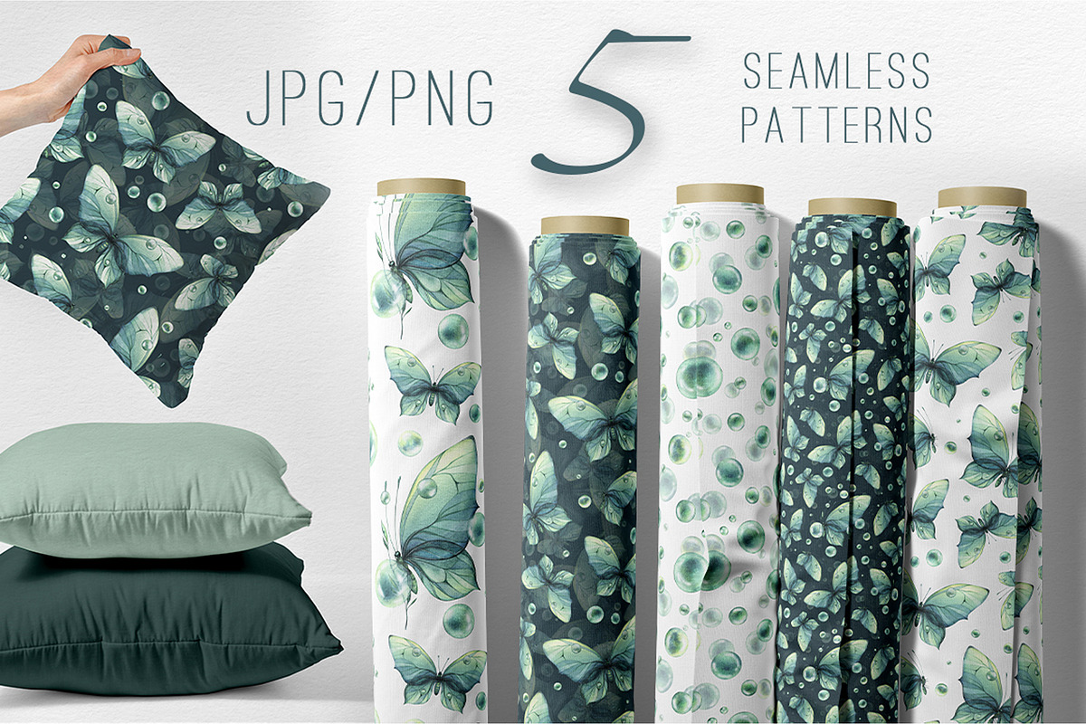 Butterfly Dream Seamless Pattern Set, an Illustration by NATASHA CHU (Photo 2 of 5)