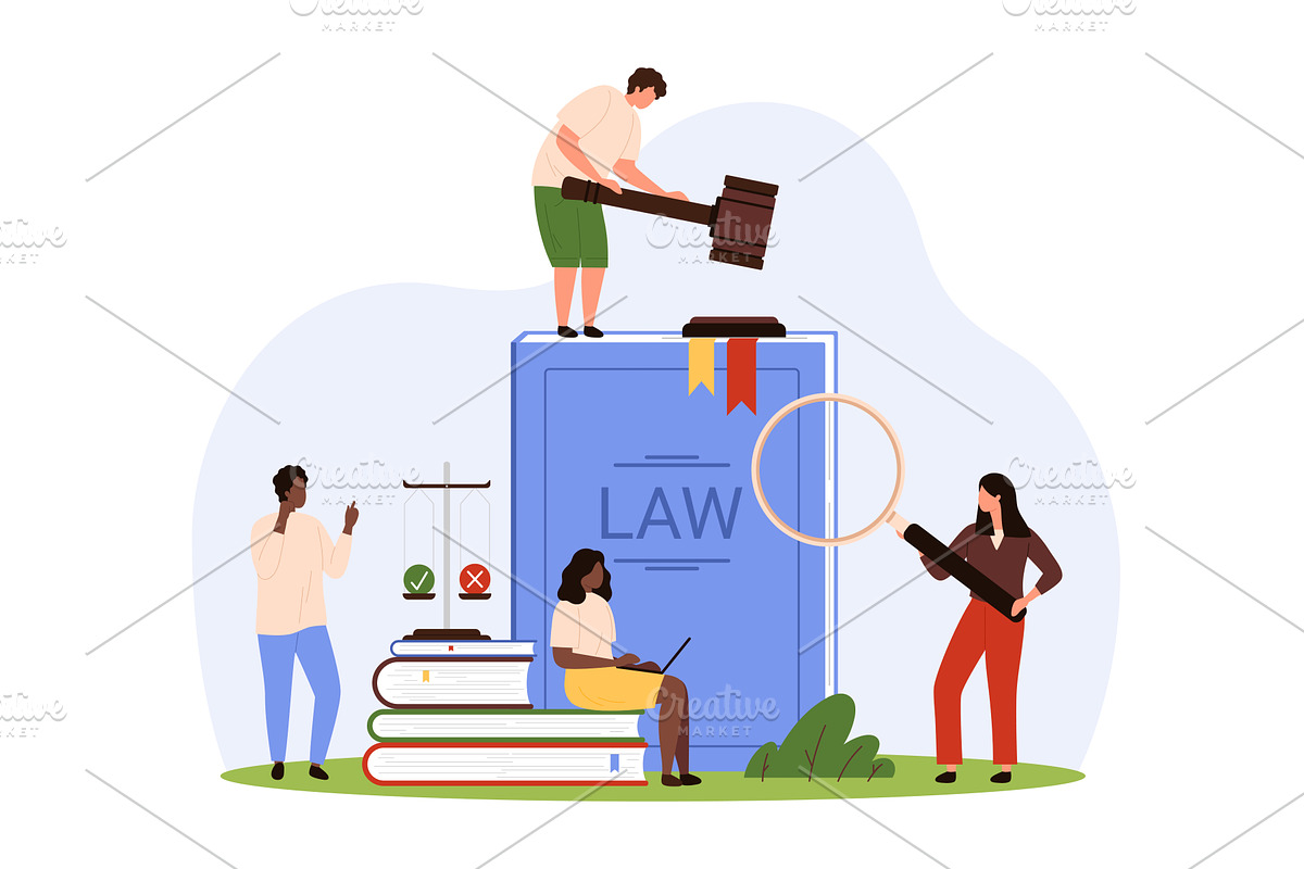 Law and judgment, legal documents, a Person Illustration by Flashvector