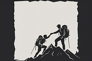 Mountain Hiking Silhouette Set, an Illustration by BIPLOB EXPERT (Thumbnail 18 of 21)