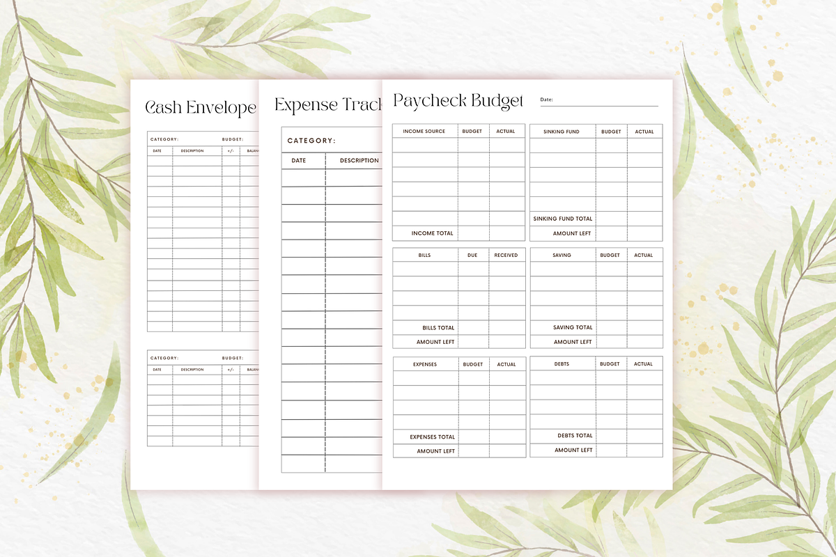 Paycheck Budget Planner Canva + PDF, a Stationery Template by Designbudy (Photo 5 of 7)