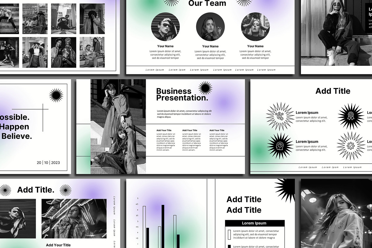 Unique Gradient Powerpoint Template, a Presentation Template by SKY CREATION (Photo 5 of 6)