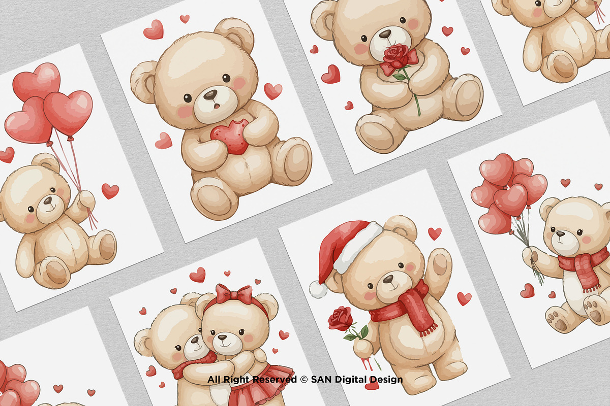 15 Bundle Watercolor Love Bear Wild, an Animal Illustration by Morspective (Photo 3 of 8)