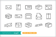 Minimal mail icons, an Outline Icon by Picture Window (Thumbnail 1 of 5)