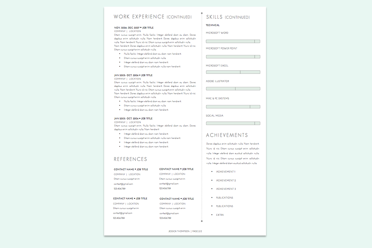 Resume Template + Cover Letter WORD, a Resume Template by PAPPERMINT RESUME STUDIO (Photo 2 of 5)