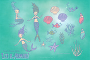 Let's Be Mermaids! Hand Drawn Set, an Illustration by Jackie's Creative Goodies (Thumbnail 2 of 2)