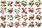 Watercolor Cherry Clip Art, an Illustration by Craft Nest (Thumbnail 5 of 12)