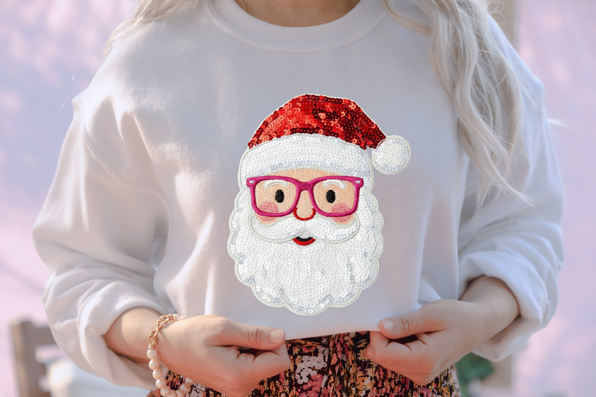Glitter Patchwork Christmas Santa Pn, an Illustration by designcity5 (Photo 3 of 8)