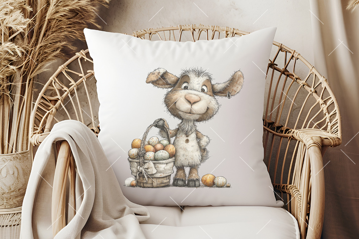 Whimsical Easter Goat Clipart, an Illustration by OK Design (Photo 6 of 6)