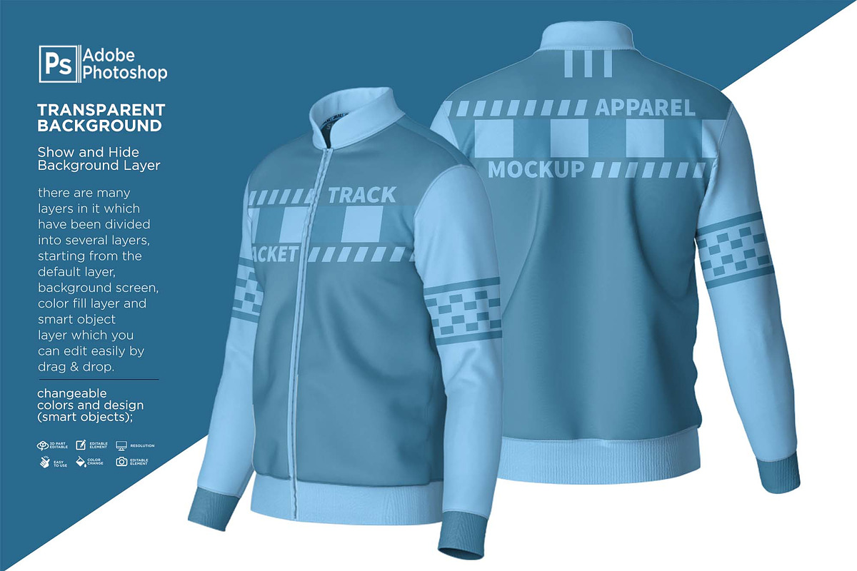 Sport Jacket Fullzipper Mockup, a Hoody Mockup by Nanggroe Scripting (Photo 4 of 9)