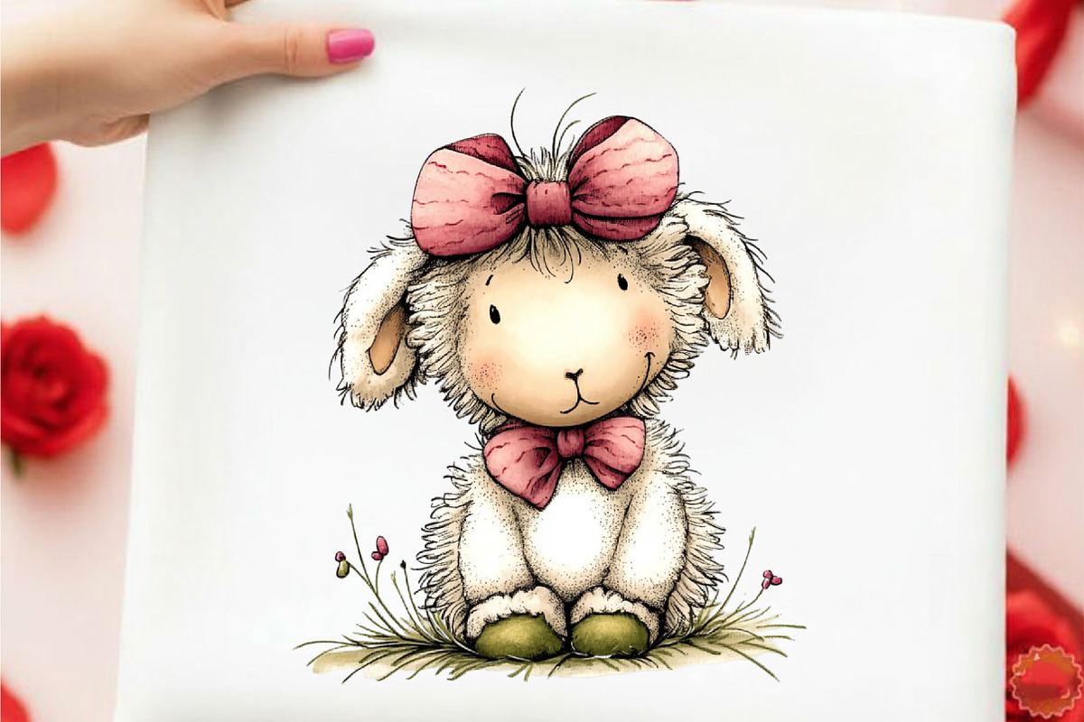 Whimsical Easter Lamb Clipart, an Illustration by designcity5 (Photo 4 of 5)