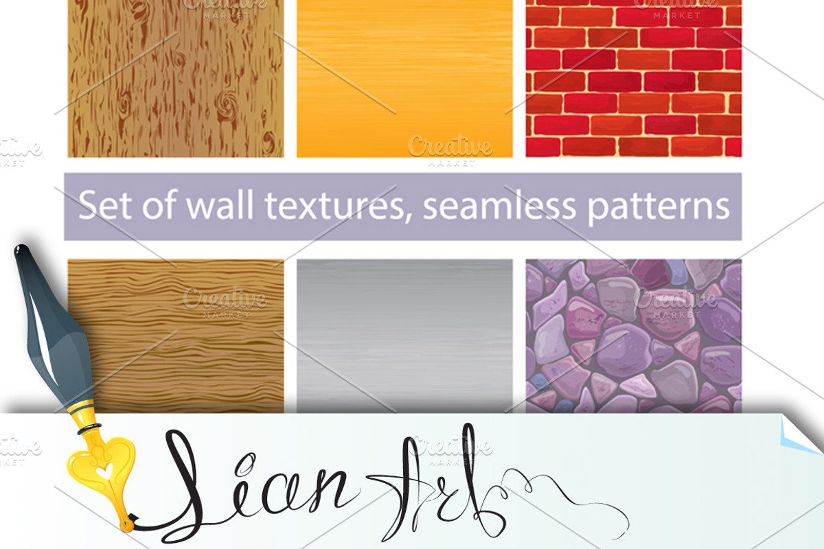 Set of different wall textures
