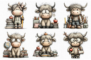 Back to School Highland Cow Clipart, an Animal Illustration by Libby Wishes (Thumbnail 4 of 5)