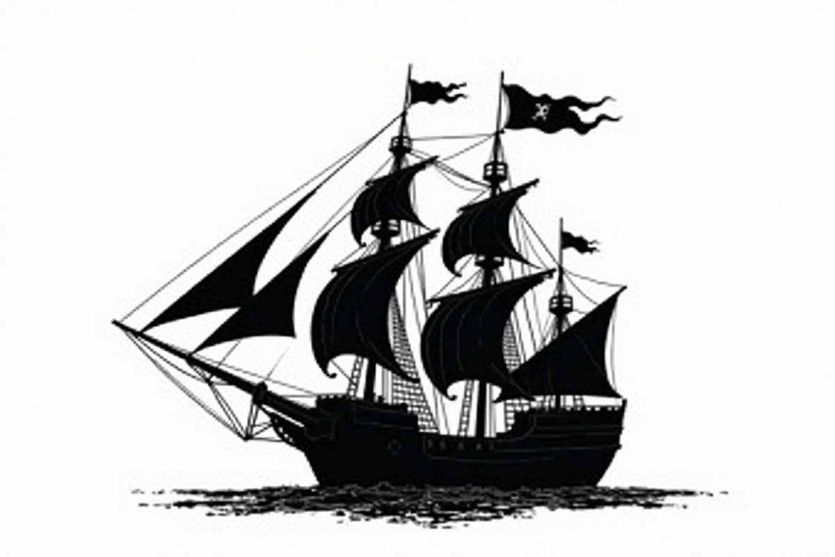Pirate Ship Silhouette Bundle, an Illustration by jahid234 (Photo 9 of 9)