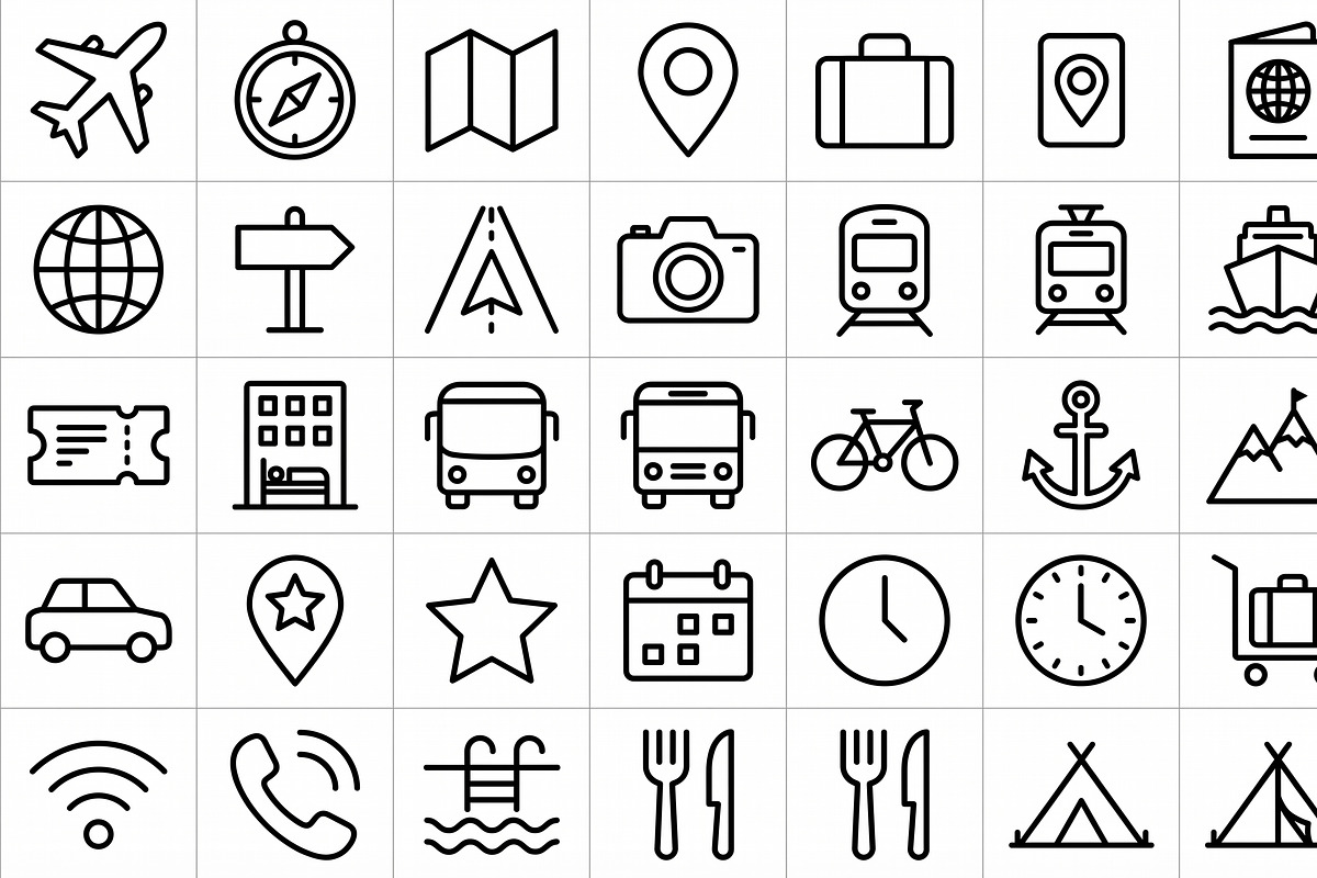 Bundles Travel Navigation Icon, an Outline Icon by adenpinkstore (Photo 2 of 18)