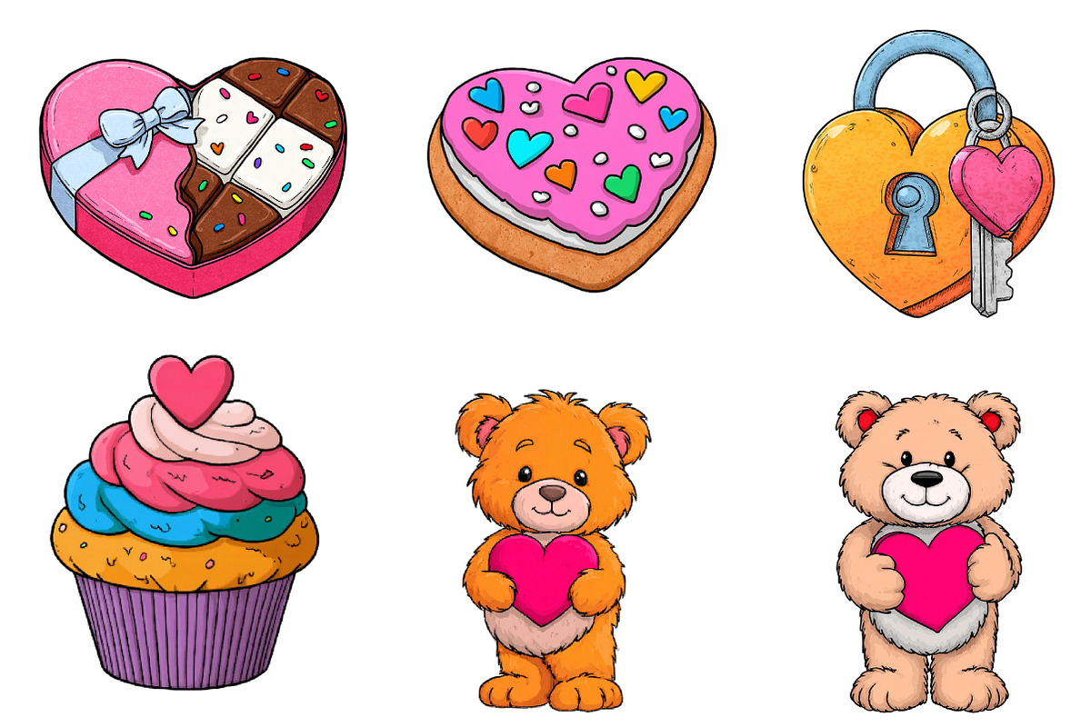Watercolor Valentine's Day clipart, an Illustration by CreationArt (Photo 5 of 5)