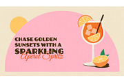 10 Summer Retro Cocktail Banners, a Seasonal Illustration by Soulprint Mercury (Thumbnail 5 of 12)