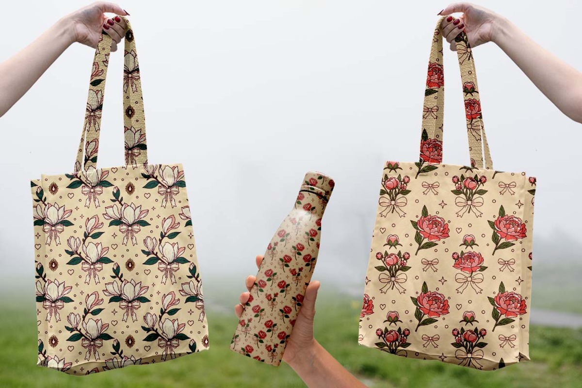 Vintage Floral Kawaii Bundle Pattern, a Pattern Graphic by one-touch (Photo 2 of 20)