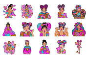 valentine girl clipart, an Illustration by CreationArt (Thumbnail 5 of 5)