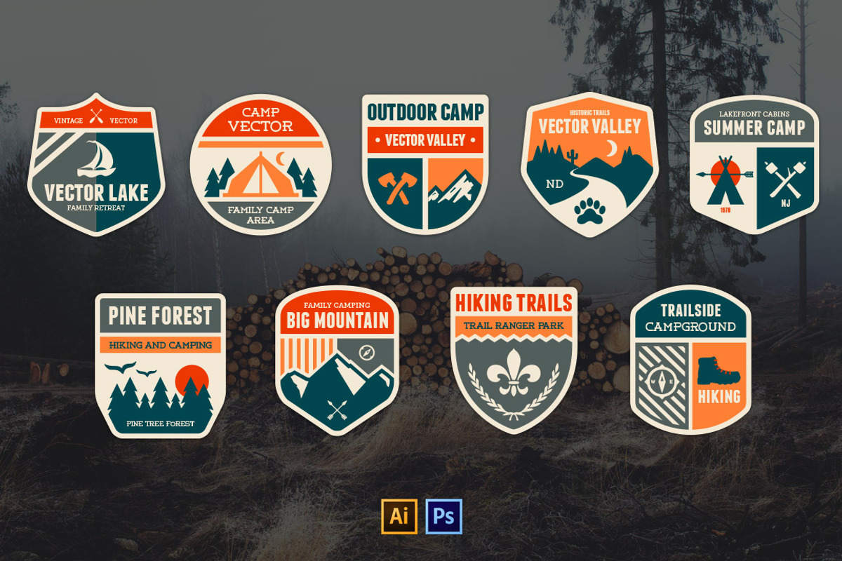 Retro Camp Badges preview 2