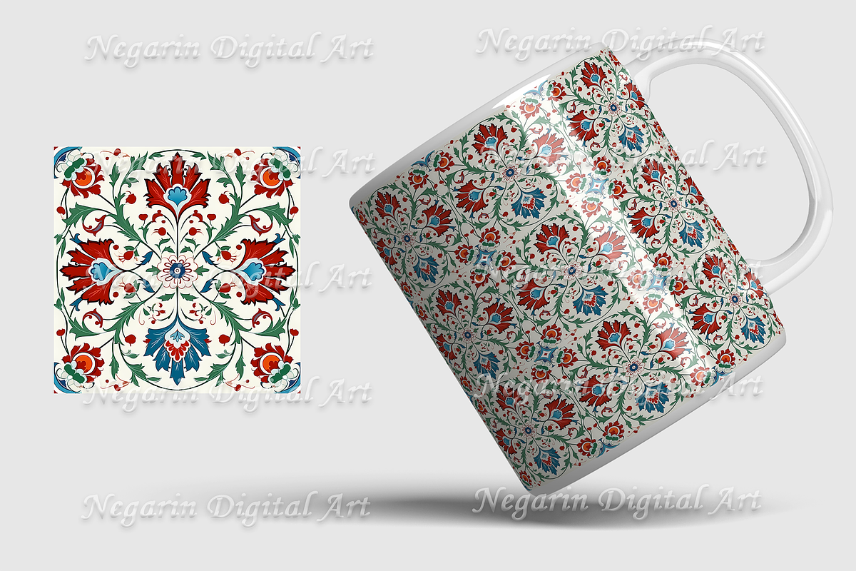 Turkish Pattern Tile, a Pattern Graphic by Negarin Digital Art (Photo 2 of 8)