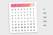 Yoga Line Icons Set, an Outline Icon by Voysla's Shop (Thumbnail 4 of 4)