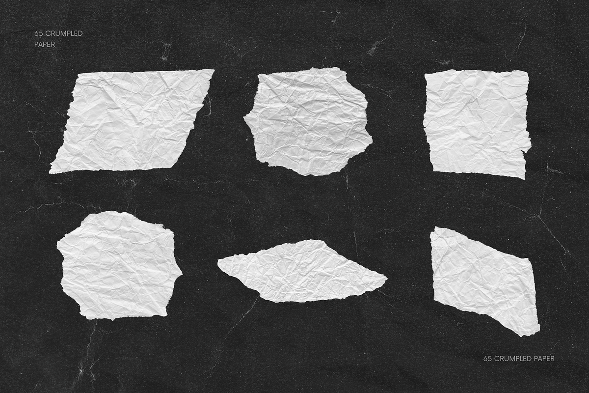 65 Crumpled Ripped Paper Pieces, a Texture Graphic by Ksuview (Photo 5 of 14)