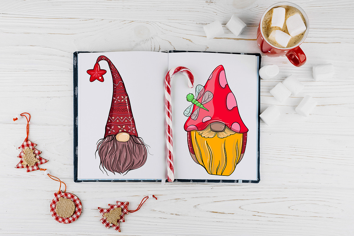 Christmas Gnomes clipart Procreate, an Education Illustration by ElladesignCo (Photo 3 of 7)
