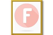 Fine Vector Flat Icon With Letter F, an Outline Icon by FineArtStudio (Thumbnail 2 of 3)