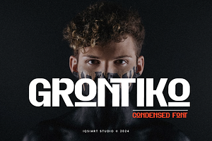 Grontiko - Condensed Font, a Sans Serif Font by Iqsiart Studio