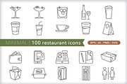 Minimal 100 restaurant icons, an Outline Icon by Picture Window (Thumbnail 4 of 10)