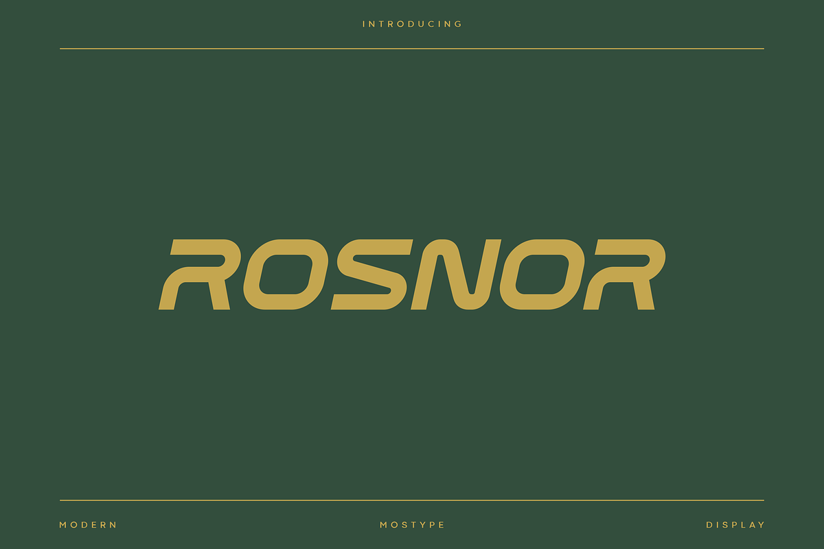 Rosnor - Modern Sport Typeface, a Font by Letterna (Photo 1 of 4)