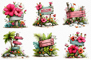 Summer Wood Sign Board Clipart, an Illustration by Craft Nest (Thumbnail 4 of 12)