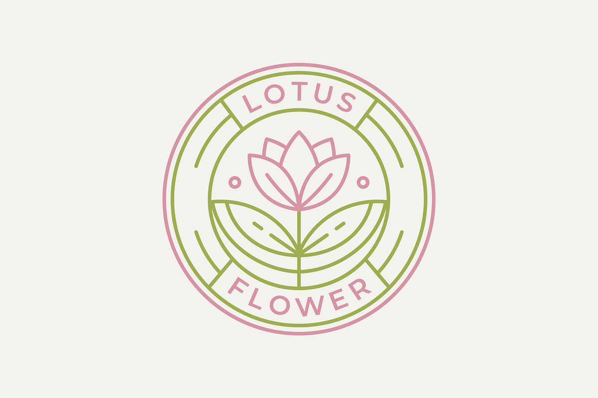 lotus flower badge line art logo, a Branding & Logo Template by Blazybone (Photo 1 of 2)