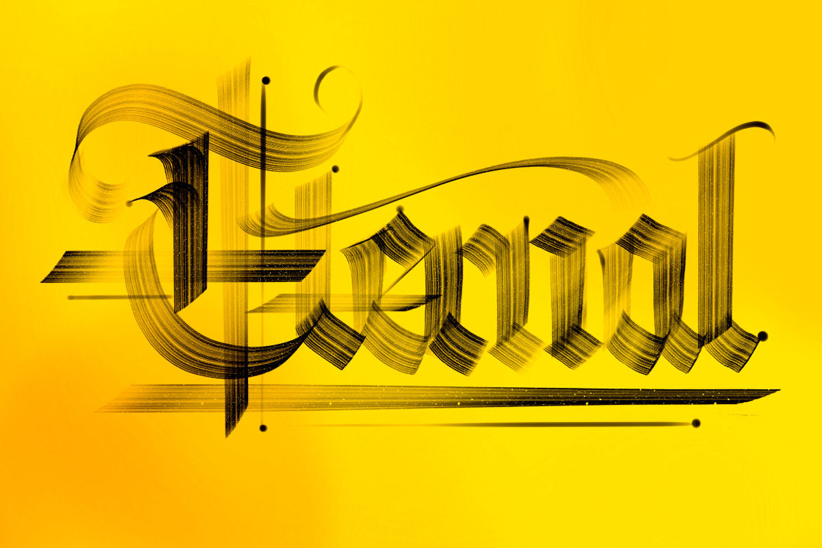 Blackletter Dry Brushes - Procreate, a Brush Add-On by Jake Rainis (Photo 5 of 11)