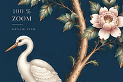 Navy Blue Chinoiserie Wall Mural, a Wallpaper Graphic by by creative paper (Thumbnail 12 of 20)