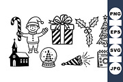 Christmas Holiday SVG Clipart Set, an Illustration by designvectx (Thumbnail 1 of 3)