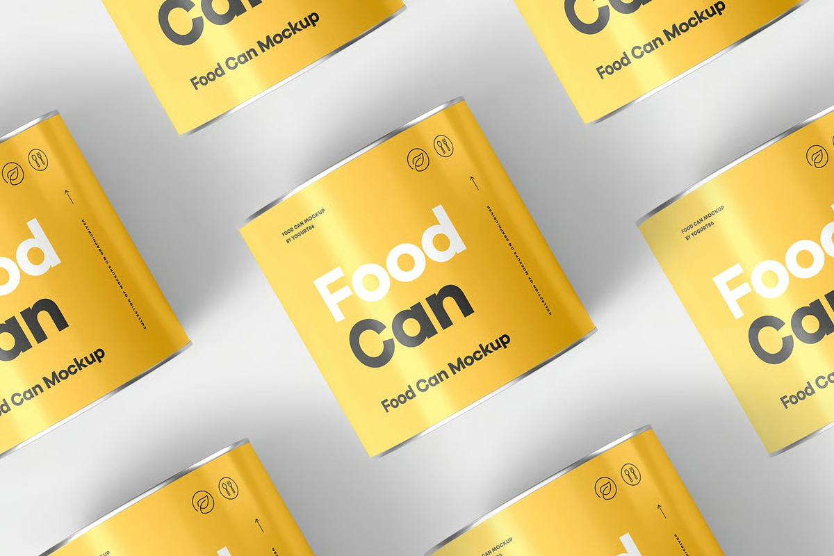 Food Can Mock-up, a Packaging Mockup by zippypixelstudio (Photo 3 of 15)