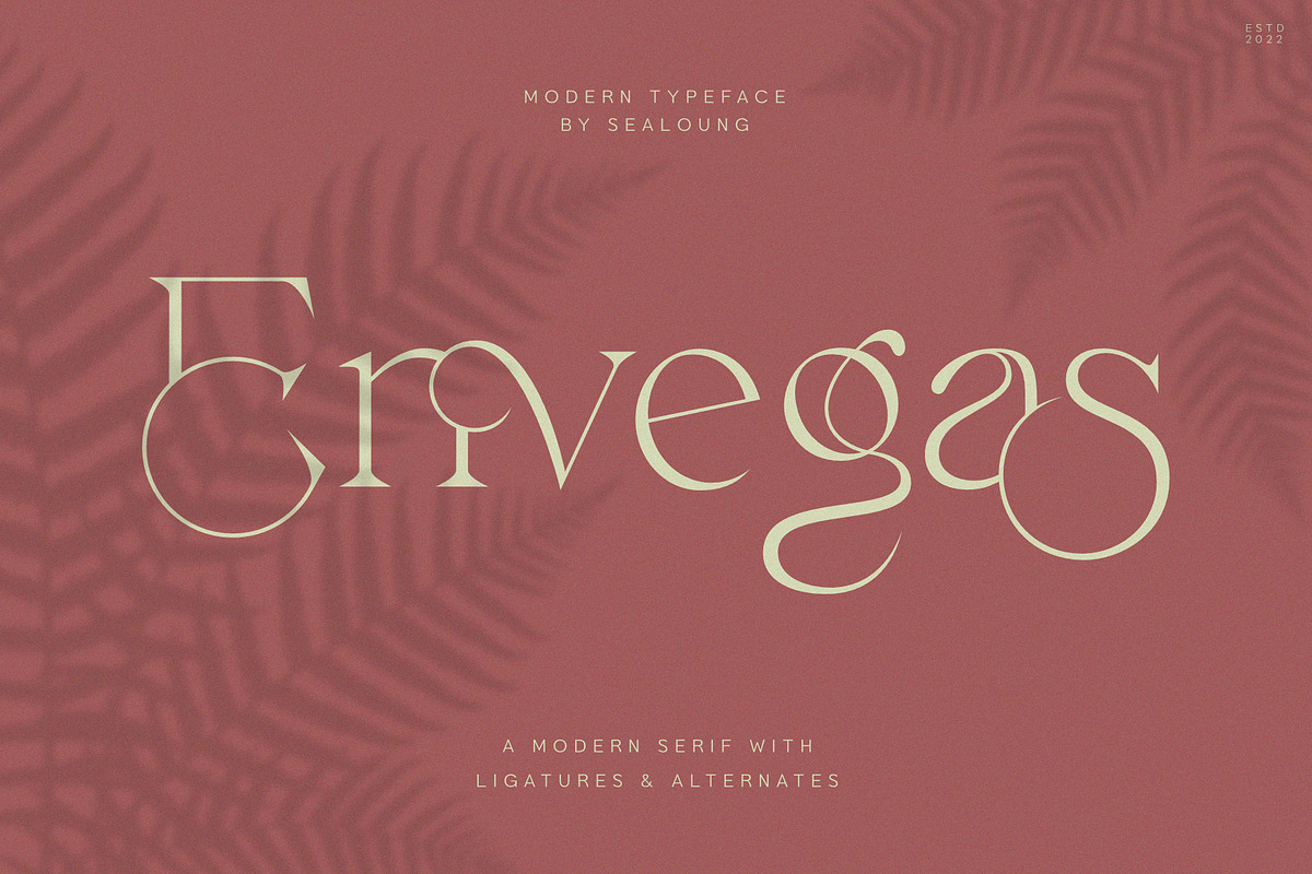 Envegas, a Serif Font by Sealoung (Photo 1 of 16)