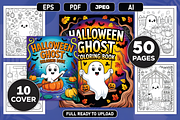 Halloween Ghost Coloring Book, a Seasonal Illustration by Design Station (Thumbnail 1 of 3)